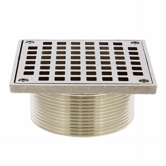Jones Stephens D60962 3-1/2" IPS Metal Spud with 5" Nickel Bronze Square Strainer