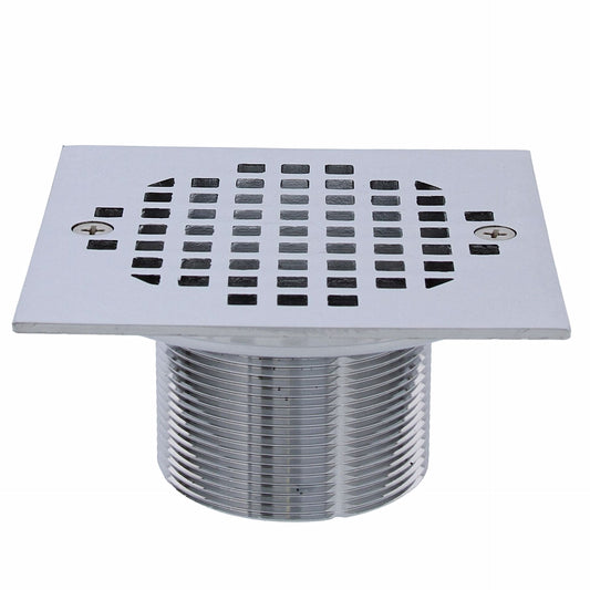 Jones Stephens D60964 2” Chrome Plated Brass Spud with 4-1/4” Chrome Plated Square Strainer