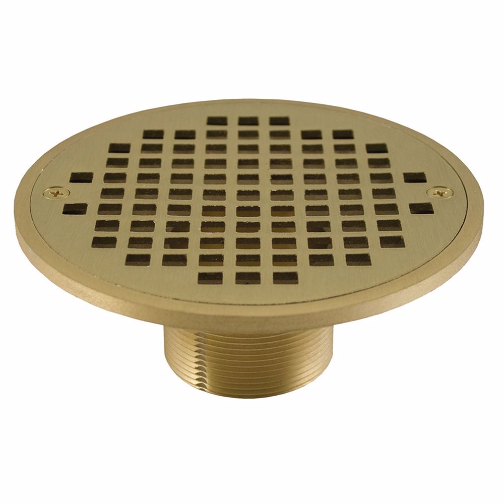 Jones Stephens D60975 2" IPS Metal Spud with 6" Polished Brass Round Strainer