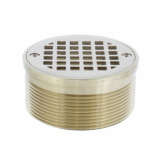Jones Stephens D60986 3-1/2" IPS Metal Spud with 4" Nickel Bronze Round Strainer
