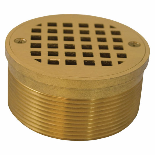 Jones Stephens D60987 3-1/2" IPS Metal Spud with 4" Polished Brass Round Strainer