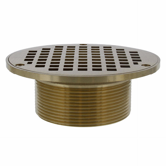 Jones Stephens D60993 3-1/2" IPS Metal Spud with 6" Polished Brass Round Strainer