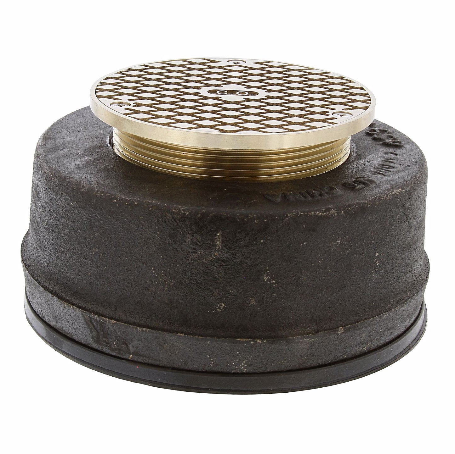 Jones Stephens D62601 4" Adjustable Cleanout 4" Spud with 6" Gasket Connection with 5" Nickel Bronze Cover