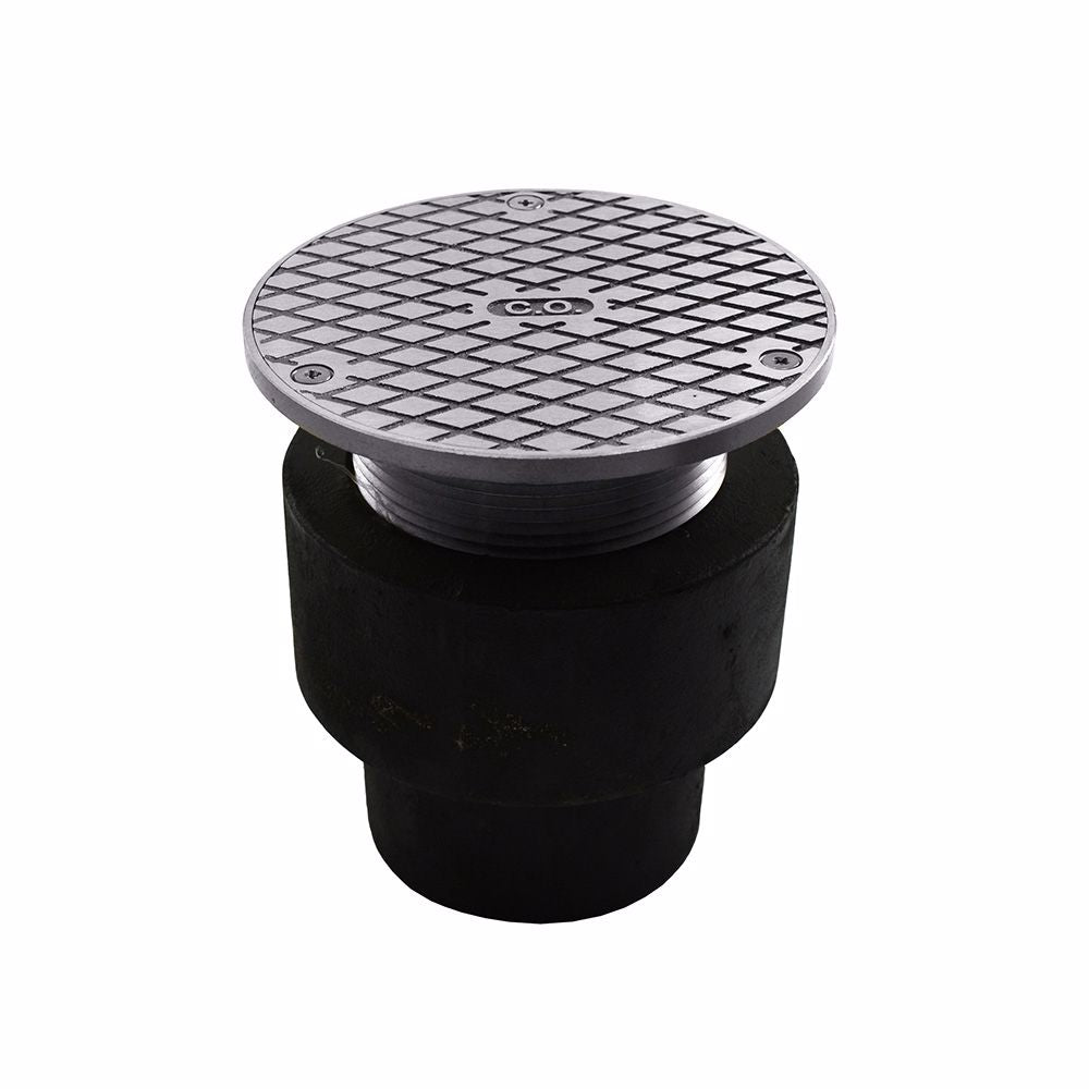 Jones Stephens D63434 4" No Hub Adjustable Cleanout with 5" Polished Brass Cover - 4-7/8" - 6" Height