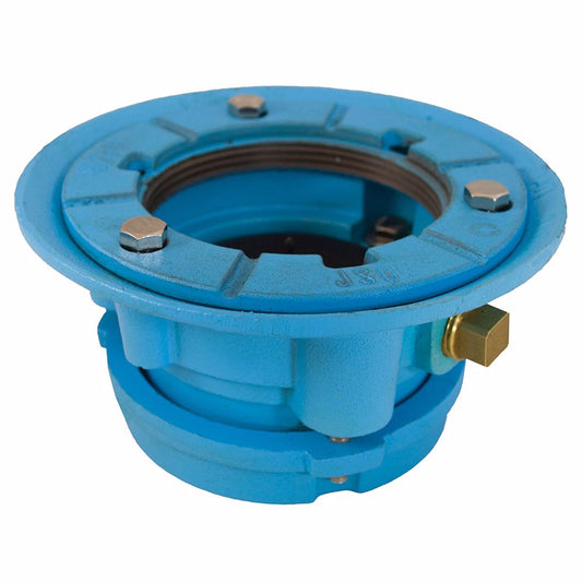 Jones Stephens D65002 2" Code Blue No Caulk (Mechanical Joint) Drain Body with 7" Pan and 3-1/2" Spud Size - 2-1/2" Height