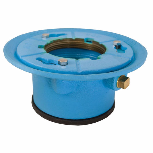 Jones Stephens D66400 4" Code Blue Push On Drain Body with 9" Pan and 3-1/2" Spud Size - 3-3/4" Height