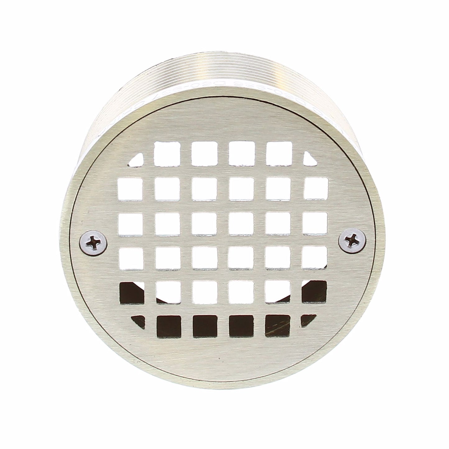Jones Stephens D66687 2" IPS Code Blue Floor Drain with 9" Pan and 4" Nickel Bronze Round Strainer - Height 3-1/4" - 4"