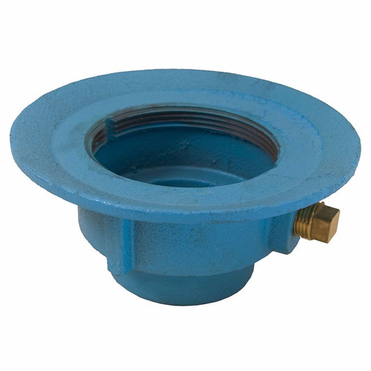 Jones Stephens D67200 2" Code Blue No Hub Slab Drain Body with 7" Pan and 3-1/2" Spud Size - 3-3/8" Height