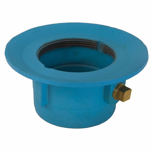 Jones Stephens D67400 4" Code Blue No Hub Slab Drain Body with 7" Pan and 3-1/2" Spud Size - 3-3/8" Height