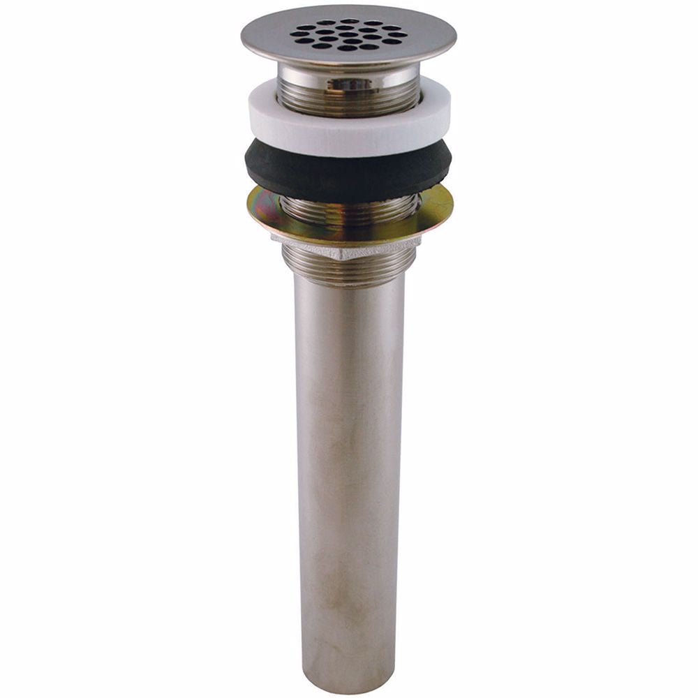 Jones Stephens D7010BN Brushed Nickel Brass Grid Drain without Overflow