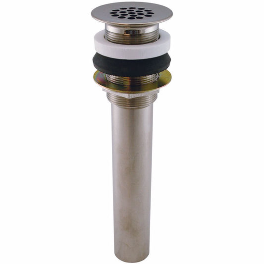 Jones Stephens D7010BN Brushed Nickel Brass Grid Drain without Overflow