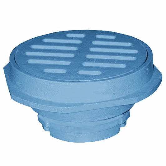Jones Stephens D76703 3" Code Blue No Caulk (Mechanical Joint) Cesspool Drain with 7" Cast Iron Strainer - 4-1/16" Height