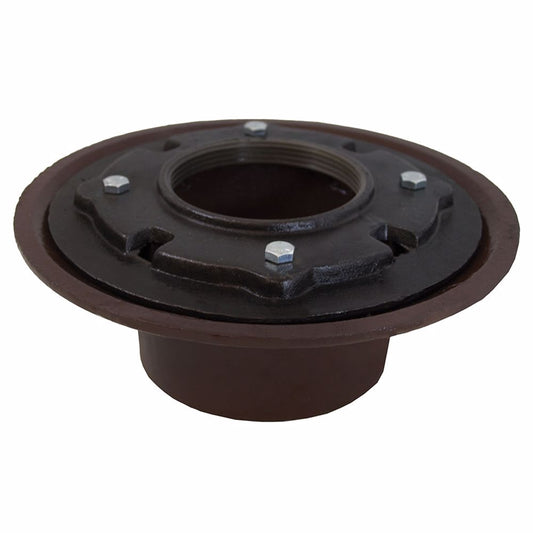 Jones Stephens D80098 4" Inside Caulk Heavy Duty Drain Body with 10-1/2" Pan - 3-1/2" Height