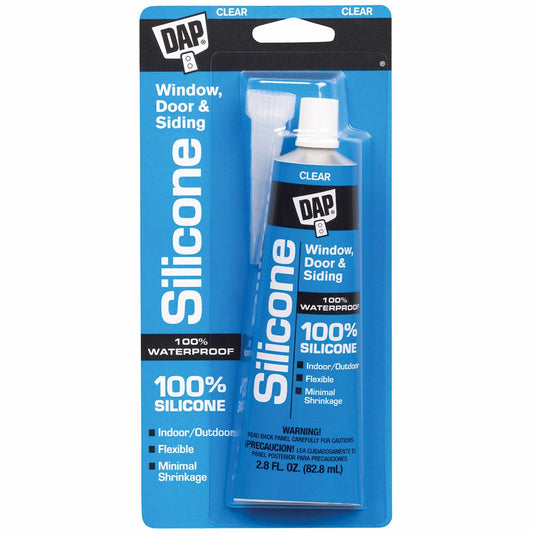 Jones Stephens DAP00684 2.8 oz. DAP® All-Purpose 100% Silicone Rubber Sealant, Clear, Carton of 12