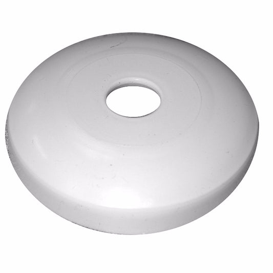 Jones Stephens E03225 1-1/4" White Tubular Plastic Escutcheon, Shallow Flange, Box of 25