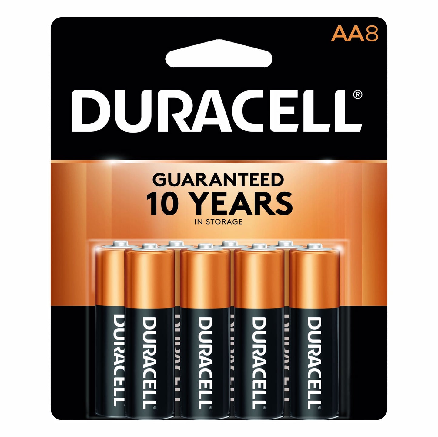 Jones Stephens F20041 Duracell Coppertop AA Alkaline Batteries, 8 Pack