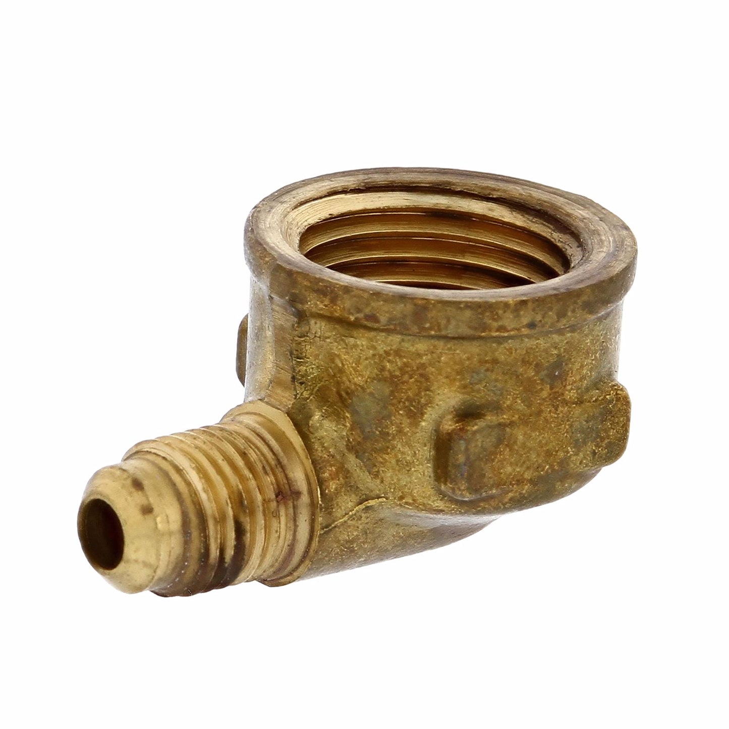 Jones Stephens F40225 1/4" x 1/2" Brass Flare x FIP 90° Elbow