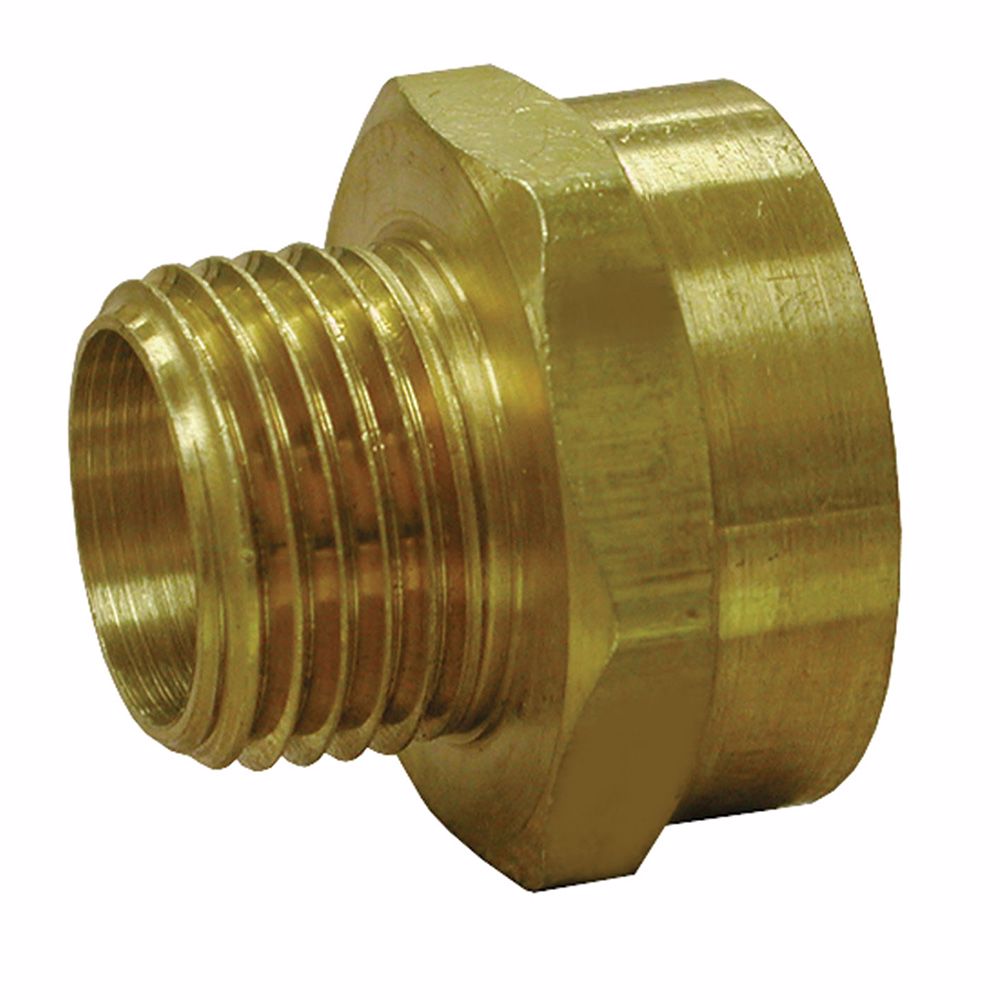 Jones Stephens G20017 3/4" FHT x 3/4" MPT Brass Garden Hose Adapter