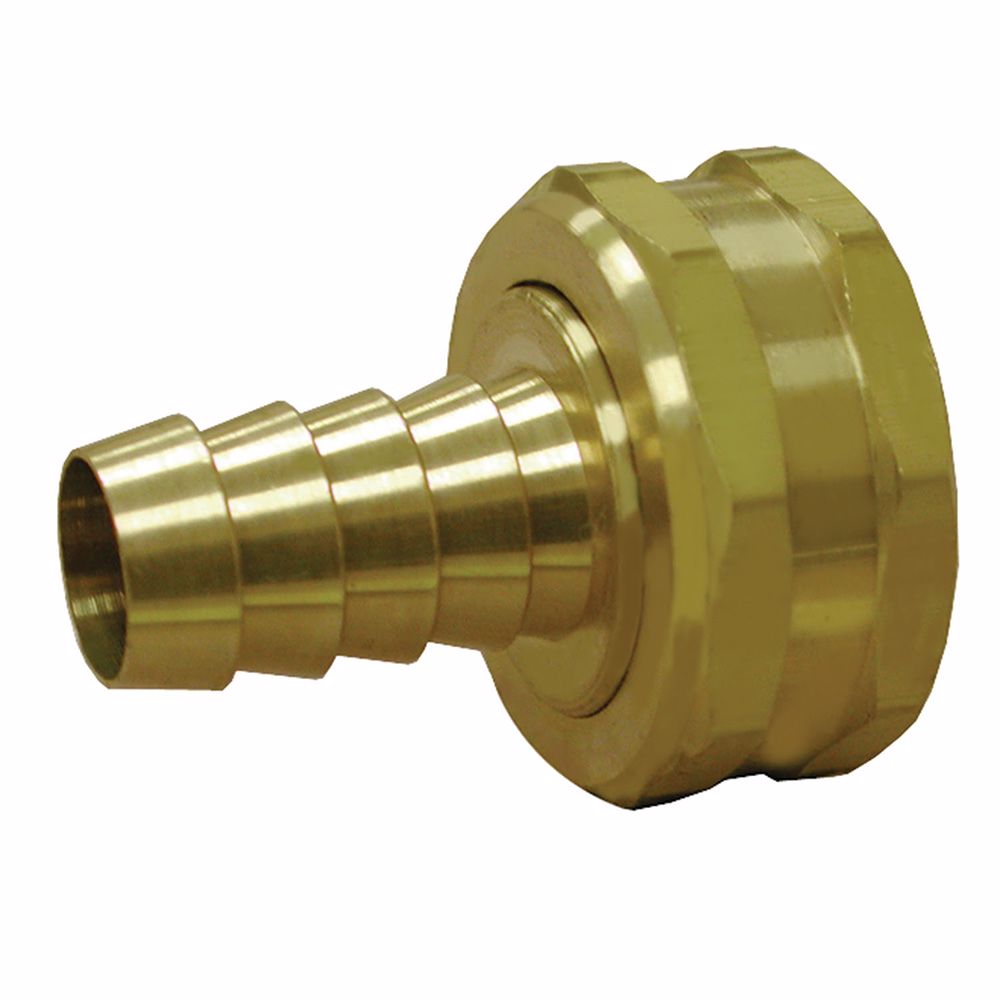 Jones Stephens G20036 3/4" FHT Swivel x 1/2" Hose Barb Brass Garden Hose Adapter