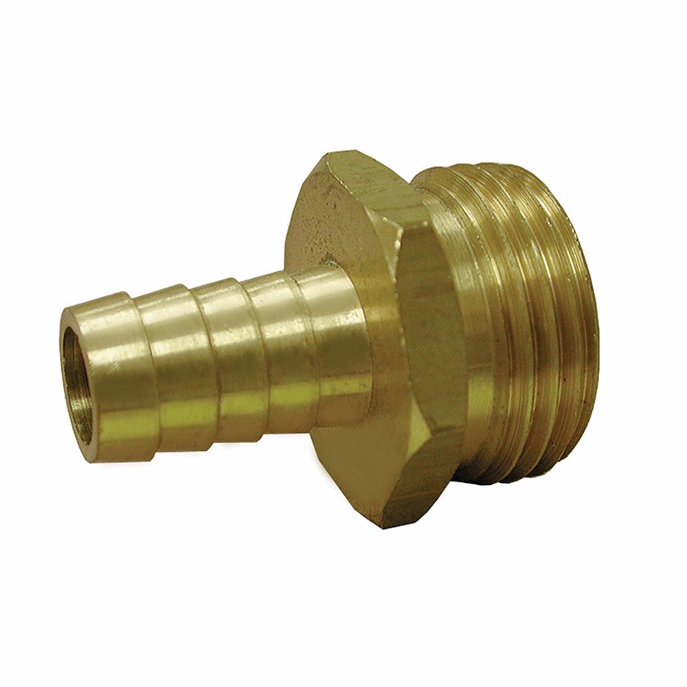 Jones Stephens G20043 3/4" MHT x 3/4" Hose Barb Brass Garden Hose Adapter
