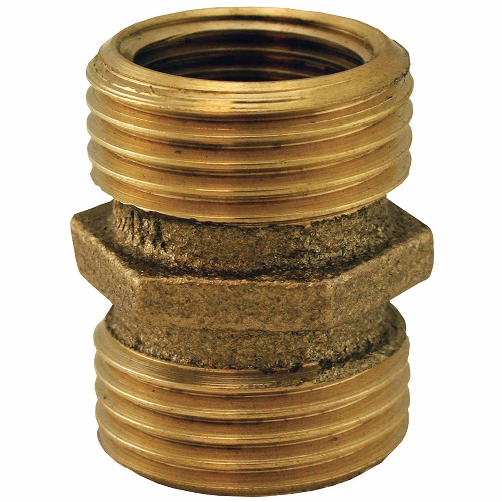 Jones Stephens G20108 3/4" MHT x 3/4" MHT Brass Garden Hose Union, Lead Free