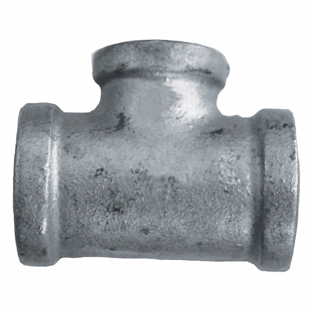 Jones Stephens G4600222 1-1/4" x 1-1/4" x 1" Galvanized Iron Reducing Tee, Banded
