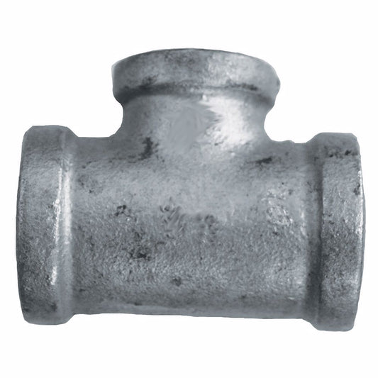Jones Stephens G4600222 1-1/4" x 1-1/4" x 1" Galvanized Iron Reducing Tee, Banded