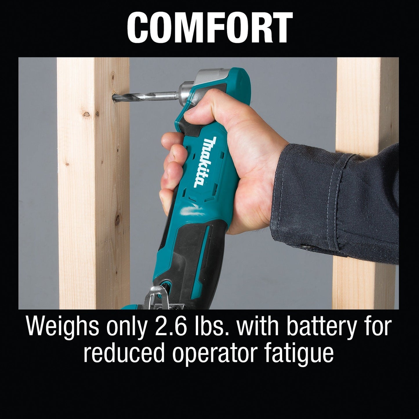 Makita AD03R1 12V max CXT® Lithium‘Ion Cordless 3/8" Right Angle Drill Kit (2.0Ah)