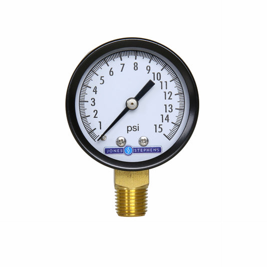 Jones Stephens G60015 2" 15 psi Pressure Gauge