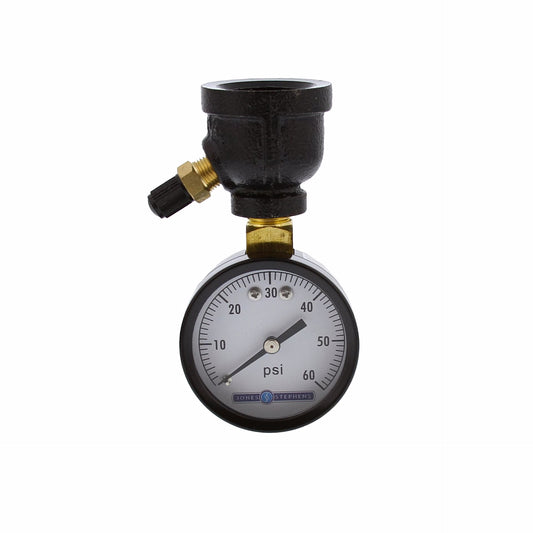 Jones Stephens G66060 2" 60 psi Gas Test Gauge Assembly, Bell Style with 3/4" Connection