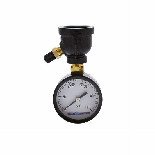 Jones Stephens G66100 2" 100 psi Gas Test Gauge Assembly, Bell Style with 3/4" Connection