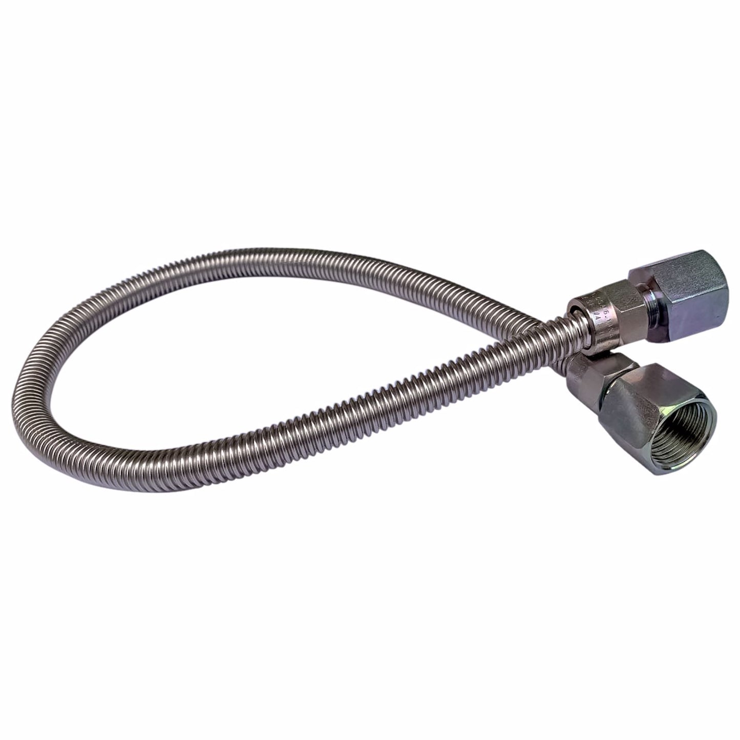 Jones Stephens G70015 3/8" OD (1/4" ID) X 24" Long, 1/2" Female Pipe Thread X 1/2" Female Pipe Thread, Uncoated Corrugated Stainless Steel Gas Connector