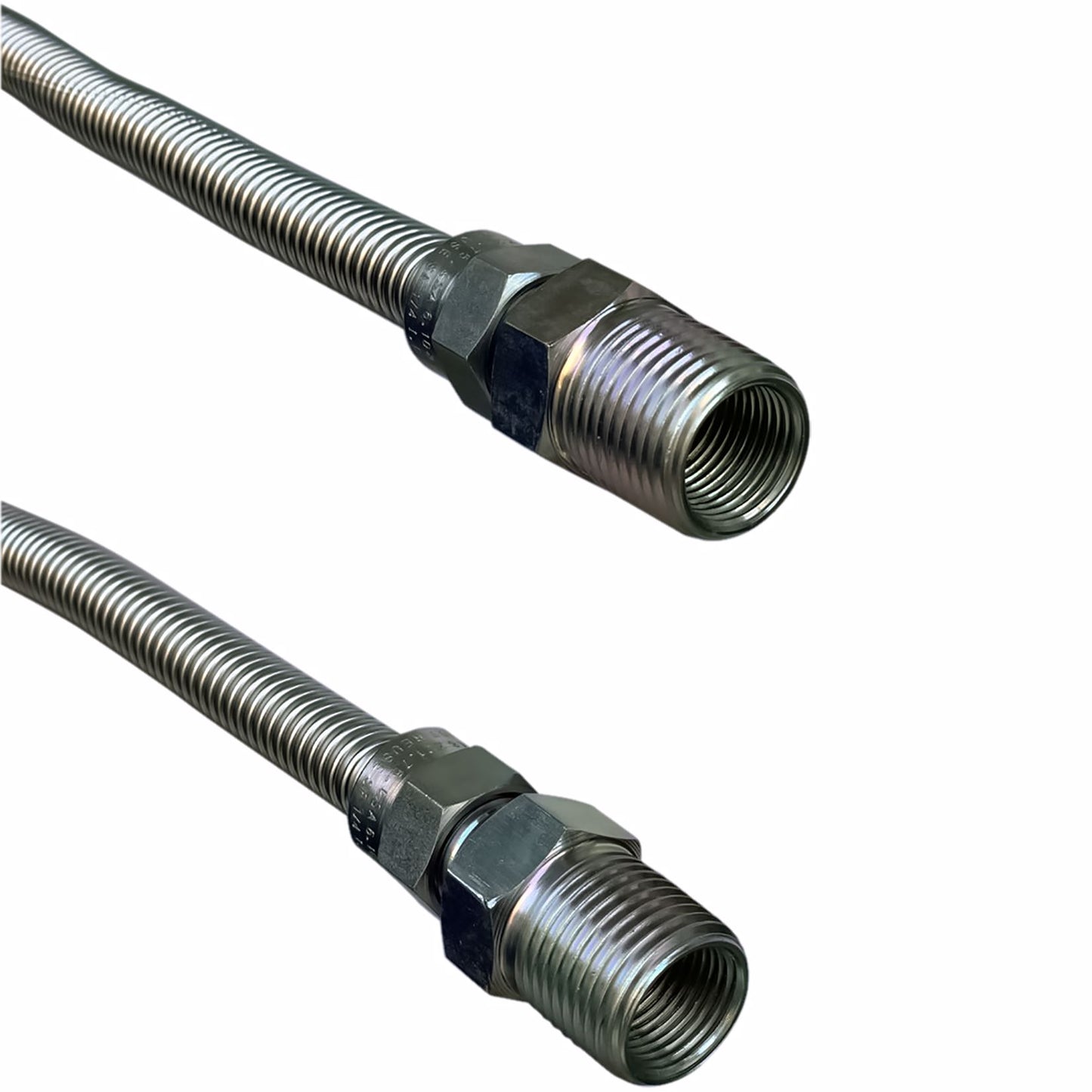 Jones Stephens G70021 3/8" OD (1/4" ID) X 30" Long, 1/2" Male Pipe Thread X 1/2" Male Pipe Thread, Uncoated Corrugated Stainless Steel Gas Connector