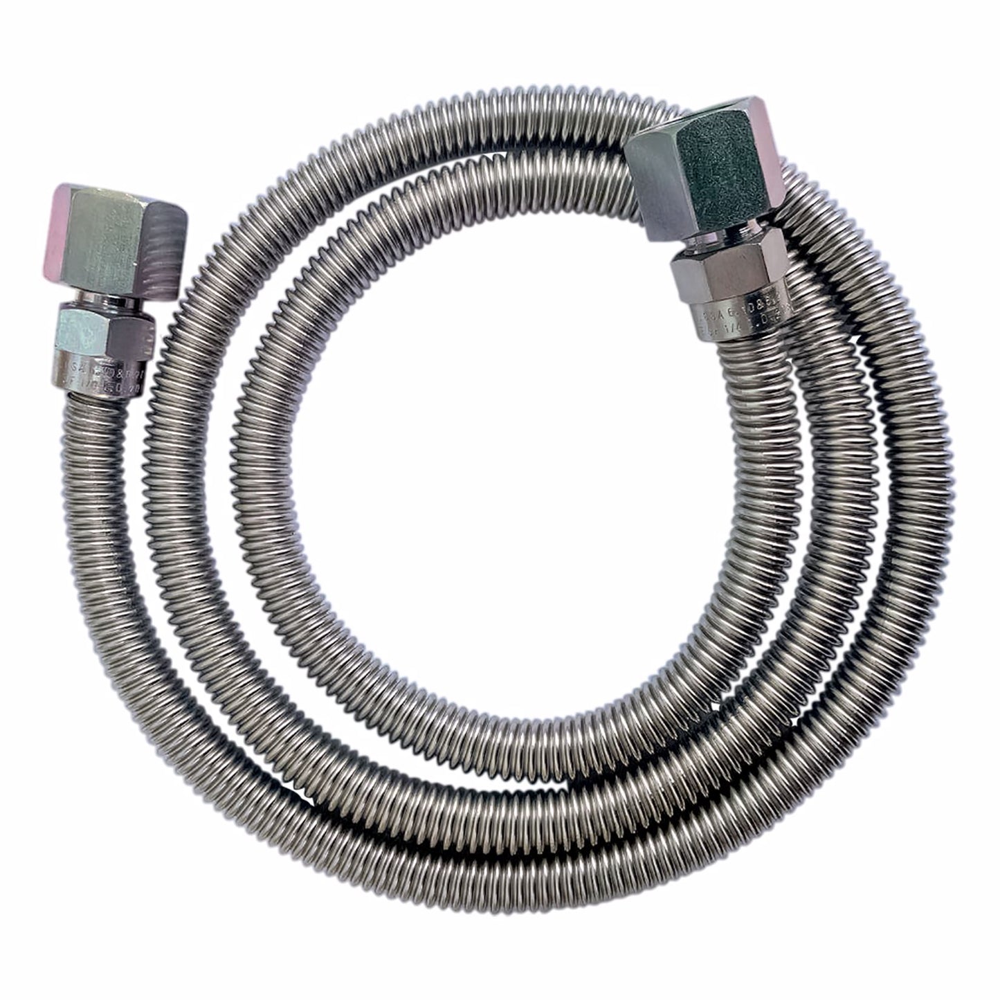 Jones Stephens G70030 3/8" OD (1/4" ID) X 36" Long, 3/8" Female Pipe Thread X 3/8" Female Pipe Thread, Uncoated Corrugated Stainless Steel Gas Connector