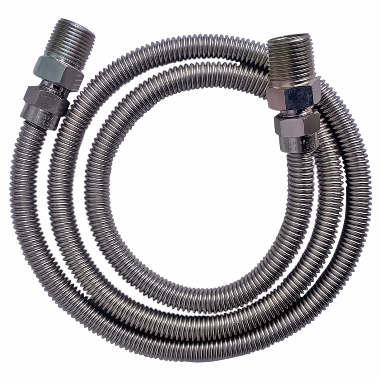Jones Stephens G70035 3/8" OD (1/4" ID) X 48" Long, 1/2" Male Pipe Thread X 1/2" Male Pipe Thread, Uncoated Corrugated Stainless Steel Gas Connector