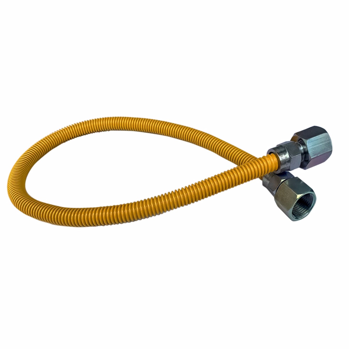 Jones Stephens G70122 3/8" OD (1/4" ID) X 30" Long, 1/2" Female Pipe Thread X 1/2" Female Pipe Thread, Yellow Coated Corrugated Stainless Steel Gas Connector
