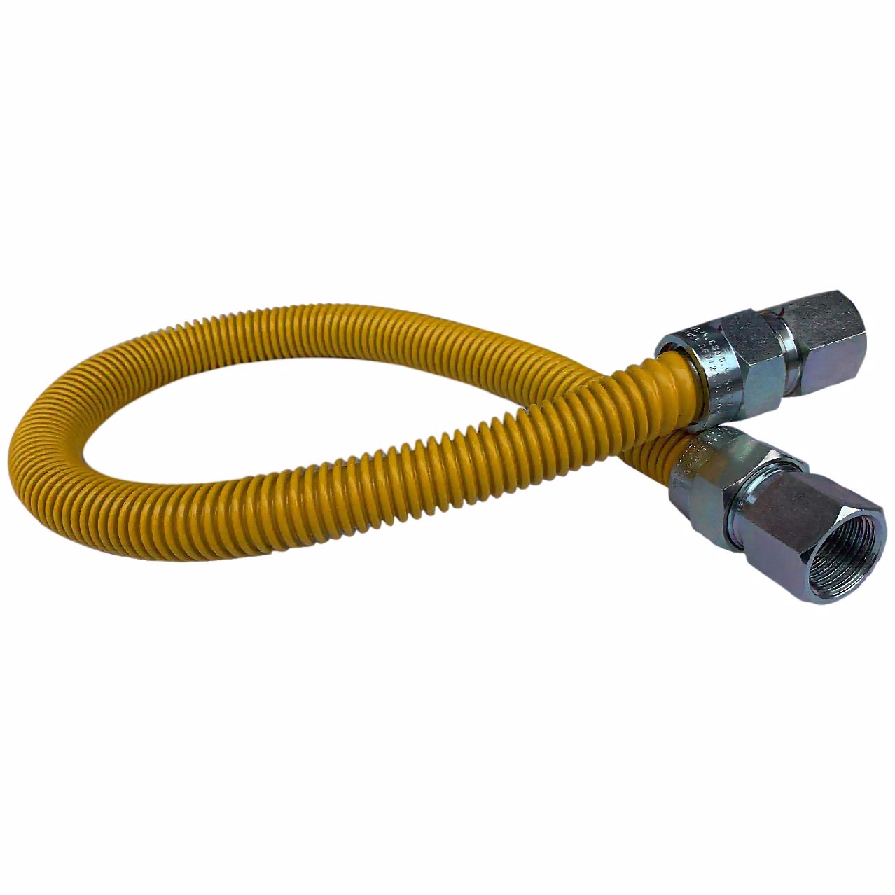 Jones Stephens G71115 5/8" OD (1/2" ID) X 18" Long, 1/2" Female Pipe Thread X 1/2" Female Pipe Thread, Yellow Coated Corrugated Stainless Steel Gas Connector