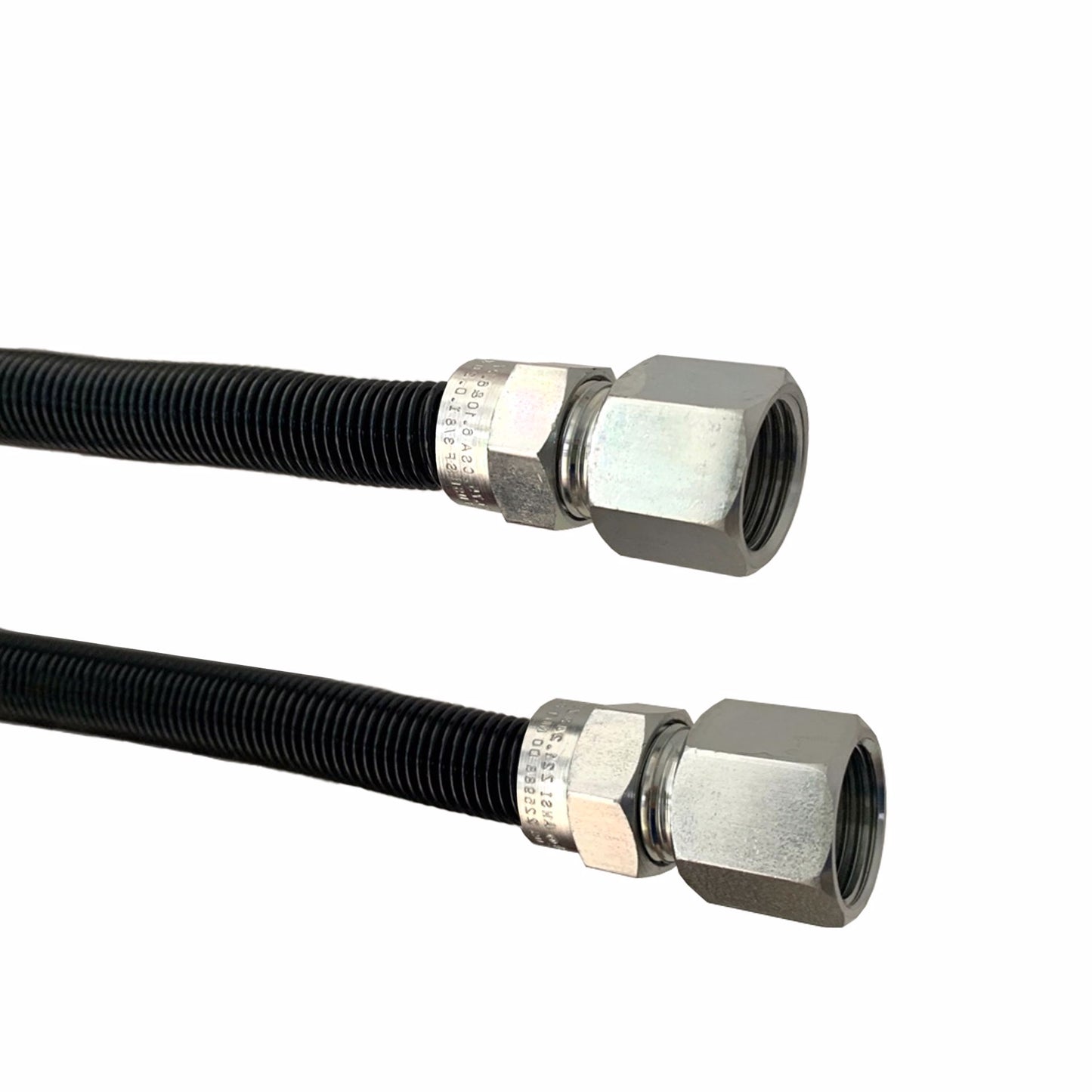 Jones Stephens G74111 1/2" OD (3/8" ID) X 18" Long, 1/2" Female Pipe Thread X 1/2" Female Pipe Thread, Black Coated Corrugated Stainless Steel Gas Connector