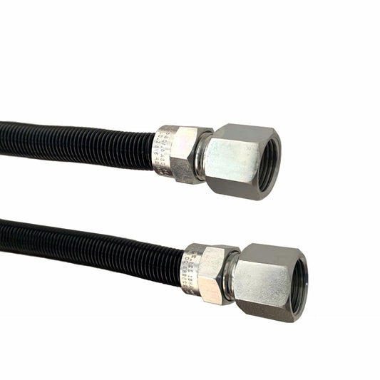 Jones Stephens G74119 1/2" OD (3/8" ID) X 24" Long, 1/2" Female Pipe Thread X 1/2" Female Pipe Thread, Black Coated Corrugated Stainless Steel Gas Connector