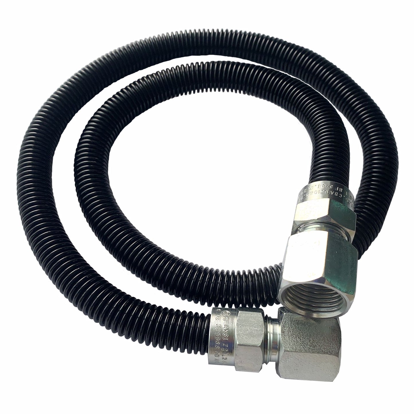 Jones Stephens G74135 1/2" OD (3/8" ID) X 36" Long, 1/2" Female Pipe Thread X 1/2" Female Pipe Thread, Black Coated Corrugated Stainless Steel Gas Connector