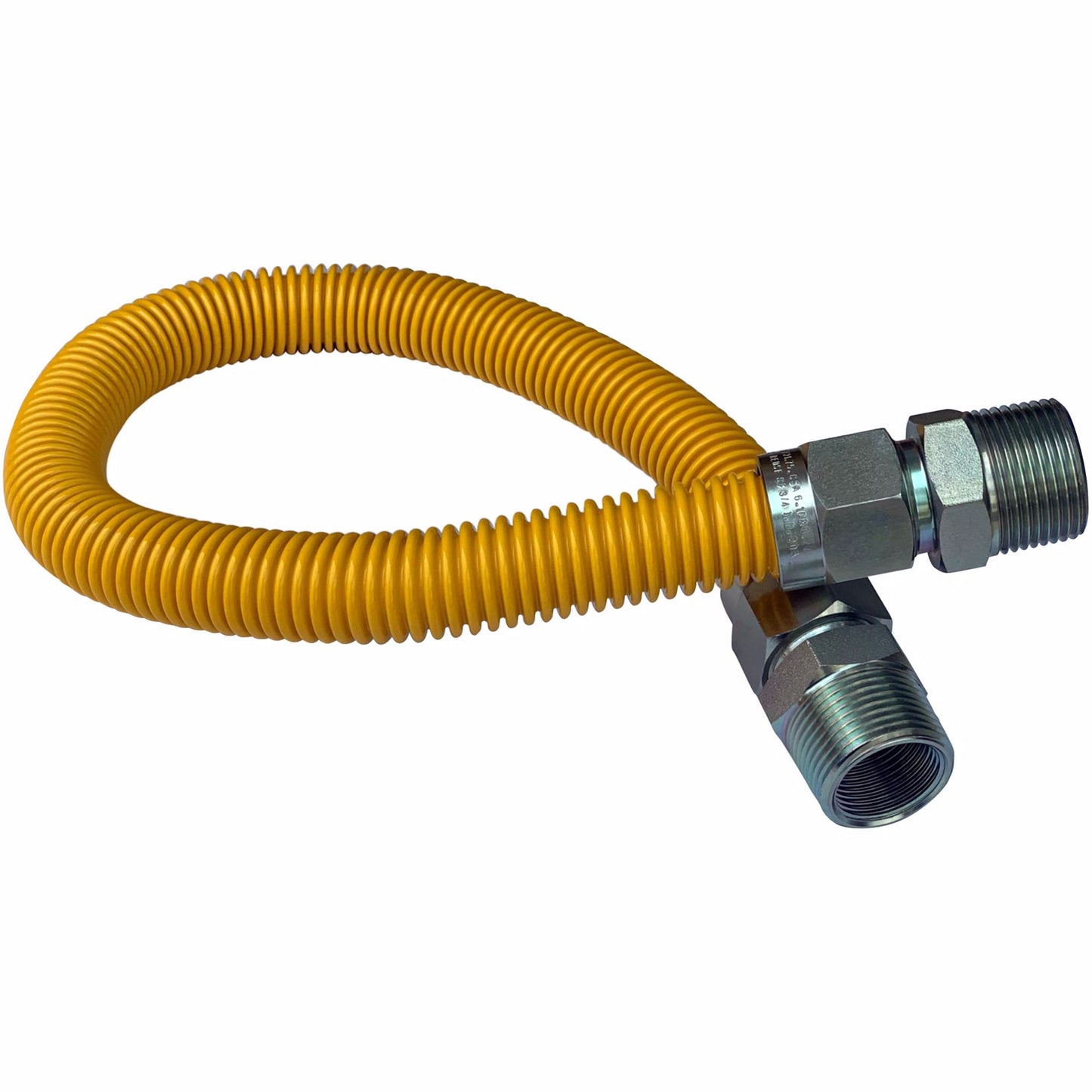 Jones Stephens G76001 1" OD (3/4" ID) X 12" Long, 3/4" Male Pipe Thread X 3/4" Male Pipe Thread, Yellow Coated Corrugated Stainless Steel Gas Connector