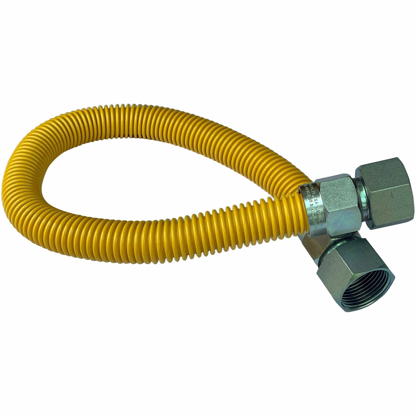 Jones Stephens G76023 1" OD (3/4" ID) X 24" Long, 3/4" Female Pipe Thread X 3/4" Female Pipe Thread, Yellow Coated Corrugated Stainless Steel Gas Connector