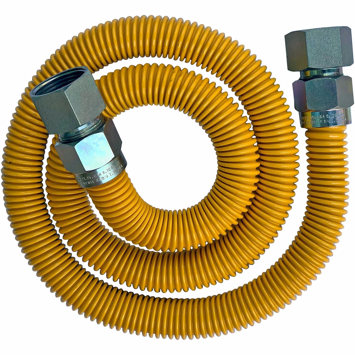 Jones Stephens G76043 1" OD (3/4" ID) X 36" Long, 3/4" Female Pipe Thread X 3/4" Female Pipe Thread, Yellow Coated Corrugated Stainless Steel Gas Connector