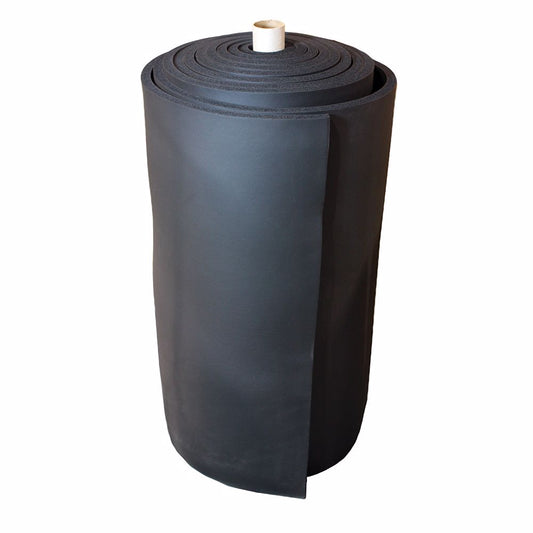 Jones Stephens IR5415 4' x 15' Black Rubber Insulation Sheet Roll, Skin Two Sides (S2S), 2" Thick, 60 sq. ft. per Carton