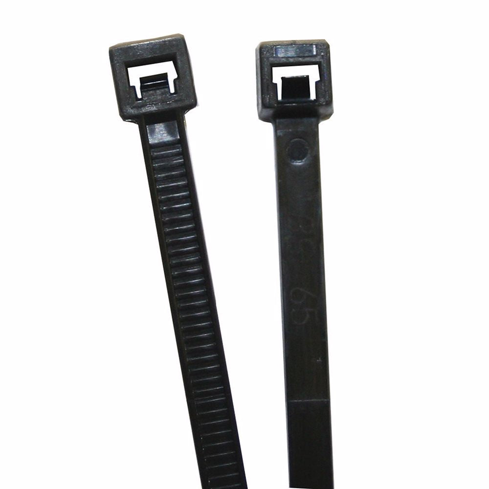 Jones Stephens J40116 7" 50 lb. UV Black Cable Ties, Bag of 100