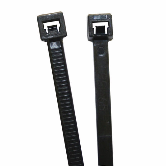 Jones Stephens J40116 7" 50 lb. UV Black Cable Ties, Bag of 100