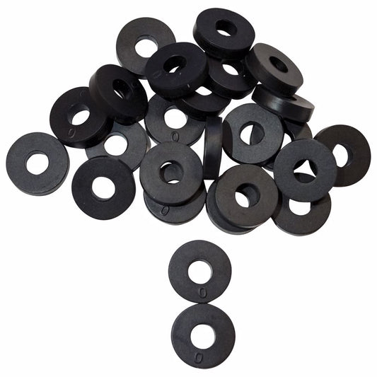 Jones Stephens J40166 1/4M Flat Bibb Washer, 0 Trade Size, Pack of 25