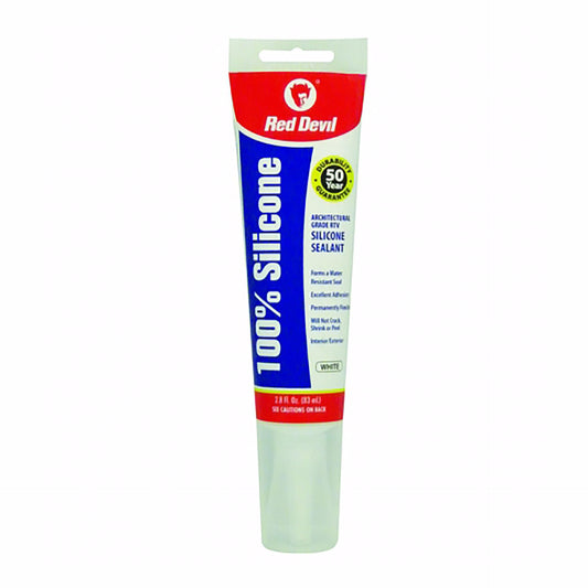 Jones Stephens J40197 2.8 oz. 100% White Silicone Tub and Tile Sealant, Carton of 12