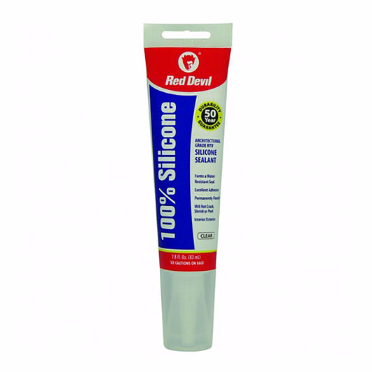 Jones Stephens J40199 2.8 oz. 100% Clear Silicone Tub and Tile Sealant, Carton of 12