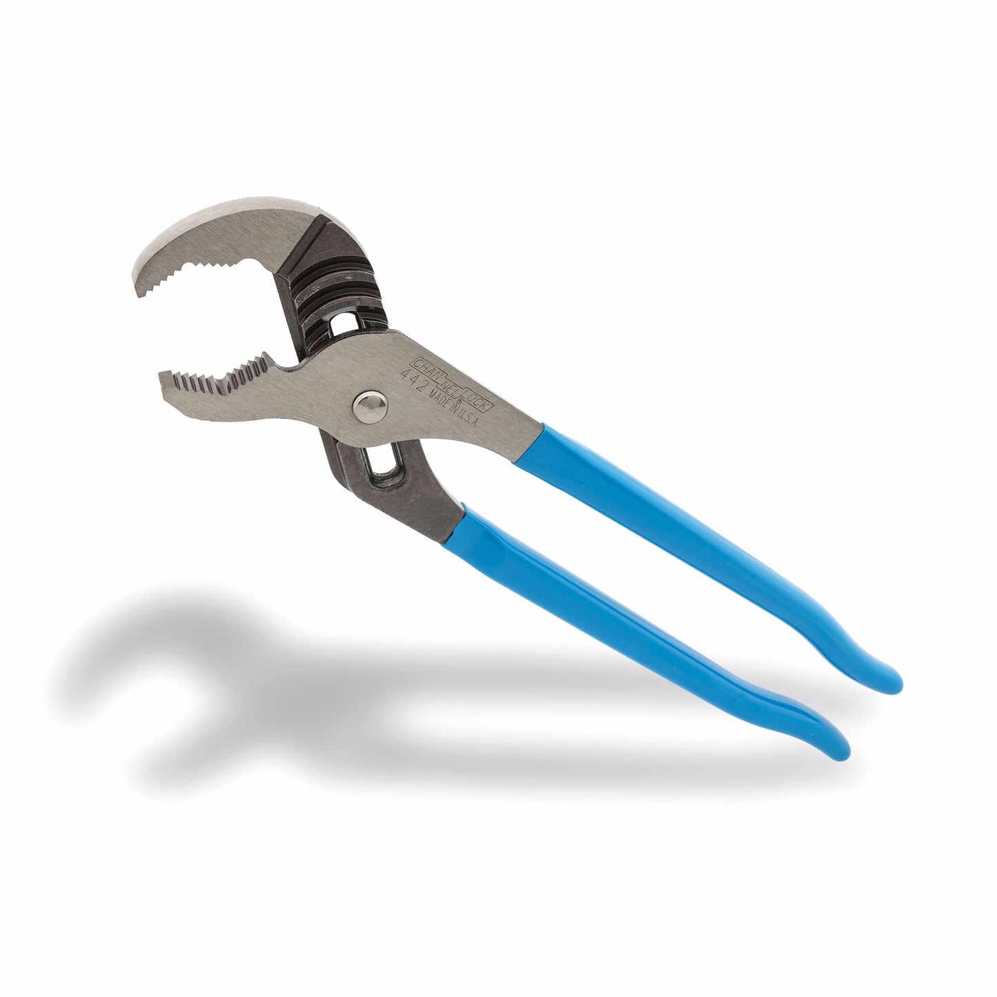 Jones Stephens J40408 12" Curved Jaw Tongue and Groove Pliers, Channel Lock No. 442, 2-1/4" Capacity, # Adj. 7